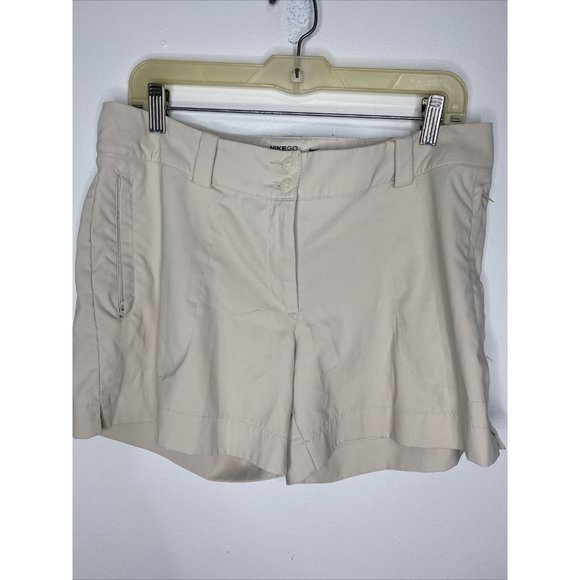 Nike Pants - Nike Golf Shorts Tan Womens 10 Dri Fit Pockets High Rise Flat Front